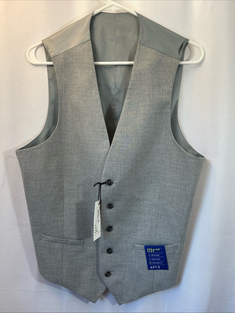 Apt. 9 Light Gray Men's Five-Button Dress Vest